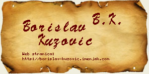 Borislav Kuzović vizit kartica